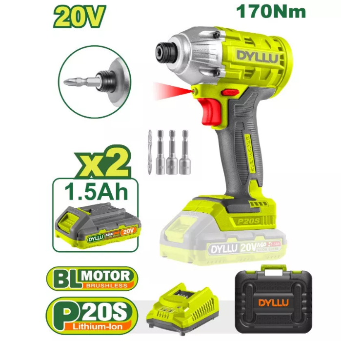 Մարտկոցային Հարվածային պտուտակահան 20 Վ / 1․5 Ա / 170 Նմ / Անխոզանակ շարժիչ/ DTCD2512 Մարտկոցային Հարվածային պտուտակահան 20 Վ / 1․5 Ա / 170 Նմ / Անխոզանակ շարժիչ/ DTCD2512