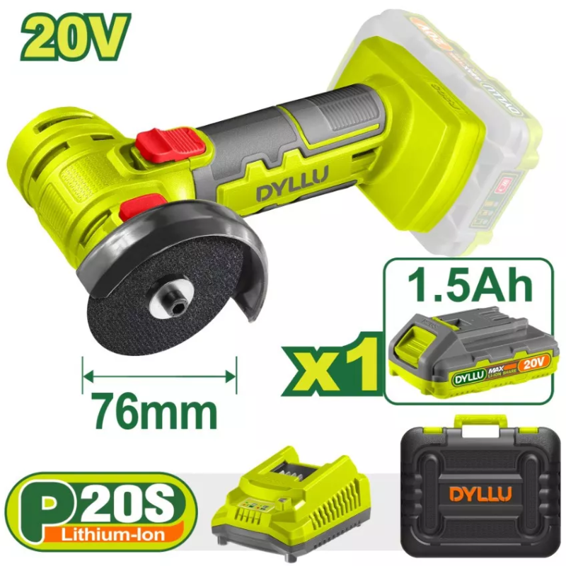 Մինի Անկյունային հղկող մեքենա (Բալգարկա) 20 Վ / 76 մմ / DTLAP571