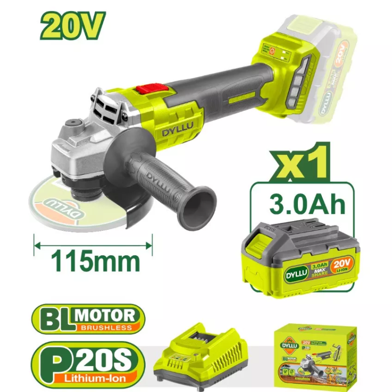 Անկյունային հղկող մեքենա (Բալգարկա) 20 Վ 115 մմ DTLAPM21