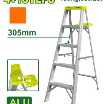 Ալյումինե միակողմանի աստիճան (գործիքների սկուտեղով) 4+1 քայլ DTLD4H05