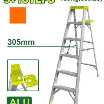 Ալյումինե միակողմանի աստիճան (գործիքների սկուտեղով) 5+1 քայլ DTLD4H06