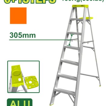 Ալյումինե միակողմանի աստիճան (գործիքների սկուտեղով) 6+1 քայլ DTLD4H07