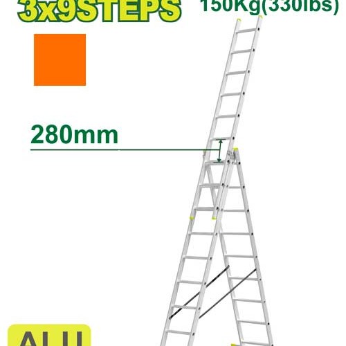 Եռամաս երկարացվող աստիճան 3x9 քայլ DTLD6H39