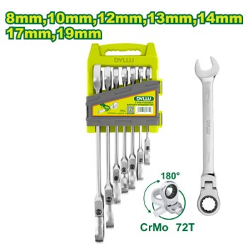 7 հատ Ճկուն ճռիկով համակցված բանալիների հավաքածու DTSP4205