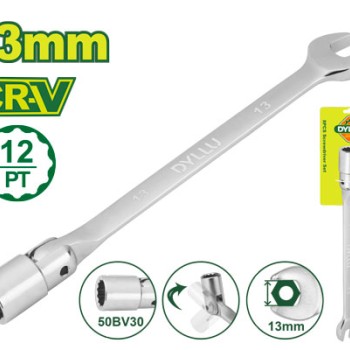 Համակցված և ճկուն վարդակով բանալի 207 մմ (Չափս՝ 13 մմ) DTTH1E13