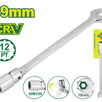 Համակցված և ճկուն վարդակով բանալի 247 մմ (Չափս՝ 19 մմ) DTTH1E19