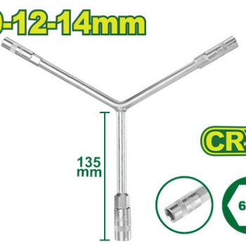 Y-տեսքով վարդակի բանալի 135 մմ (Չափս՝ 10-12-14 մմ) DTTH2102