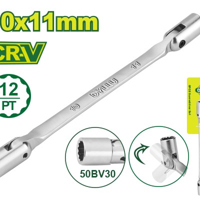 Երկկողմանի ճկուն վարդակով բանալի 196 մմ (Չափս՝ 10x11 մմ) DTTH2E02 Երկկողմանի ճկուն վարդակով բանալի 196 մմ (Չափս՝ 10x11 մմ) DTTH2E02