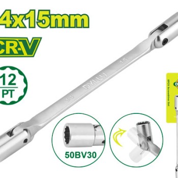 Երկկողմանի ճկուն վարդակով բանալի 238 մմ (Չափս՝ 14x15 մմ) DTTH2E04