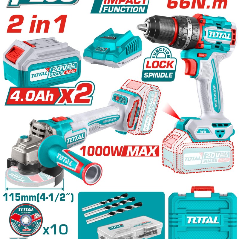Կոմբո հավաքածու պտուտակադարձիչ և անկյունային կտրող սարք