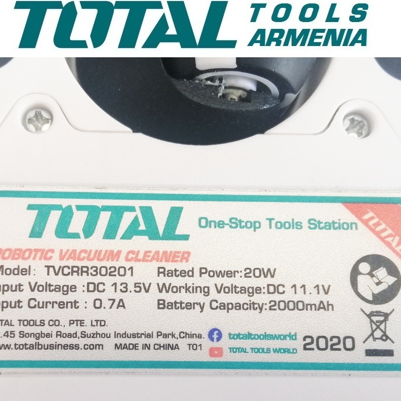 Խելացի ռոբոտ փոշեկուլ 20 Վտ Total TVCRR30201 Խելացի ռոբոտ փոշեկուլ 20 Վտ Total TVCRR30201
