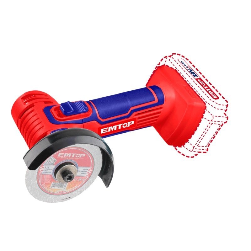 Մարտկոցային Անկյունային Հղկող Մեքենա - (Փոքր Բալգարկա) |EMTOP ELAG7601 20Վ, 76մմ 