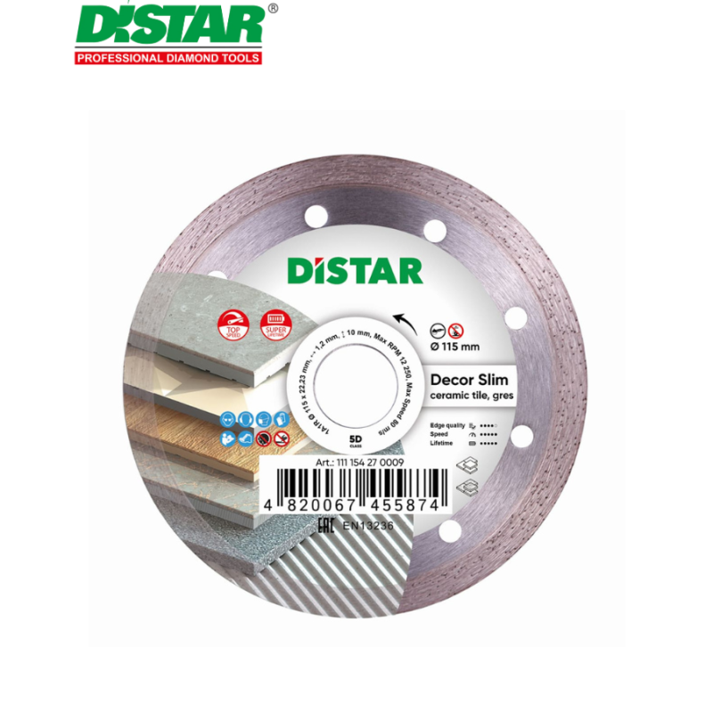 Ալմաստե կտրող սկավառակ 115 մմ Distar Decor Slim 11115427009