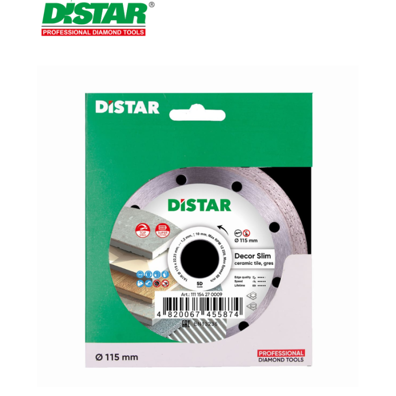 Ալմաստե կտրող սկավառակ 115 մմ Distar Decor Slim 11115427009
