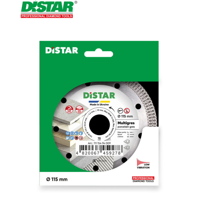 Ալմաստե կտրող սկավառակ 115 մմ Distar Multigres 11115494009 Ալմաստե կտրող սկավառակ 115 մմ Distar Multigres 11115494009