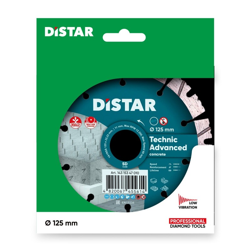 Ալմաստե կտրող սկավառակ DISTAR 1A1RSS 125 Technic Advanced 125x22.22x11x2.2mm Ալմաստե կտրող սկավառակ DISTAR 1A1RSS 125 Technic Advanced 125x22.22x11x2.2mm