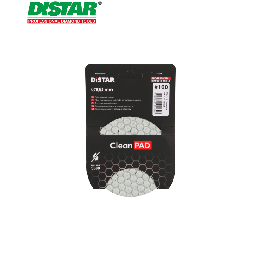 Սկավառակ փայլեցման ալմաստե Distar 100x3x15 CleanPad #100 80115429035 Սկավառակ փայլեցման ալմաստե Distar 100x3x15 CleanPad #100 80115429035