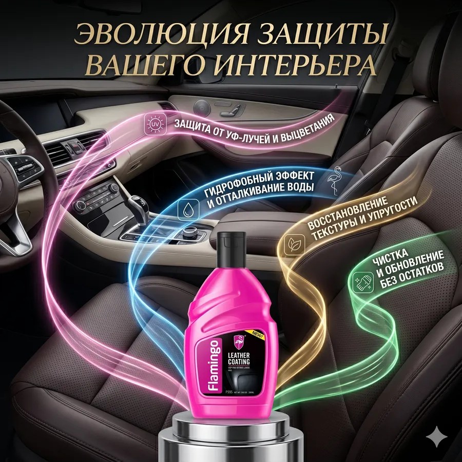 Кондиционер и защита кожи салона авто, 300мл