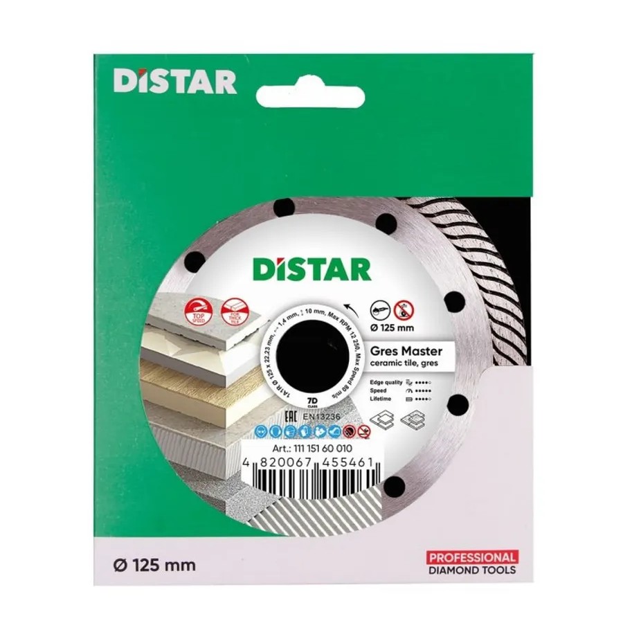 Алмазный диск отрезной 1A1R Gres Master 125x22.22x10x1.4mm