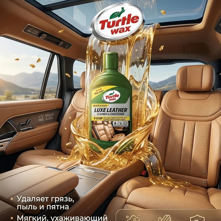 Turtle Wax Luxe Leather очиститель и кондиционер кожи, 500мл Turtle Wax Luxe Leather очиститель и кондиционер кожи, 500мл