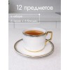 Набор чайных чашек на 6 персон золотистый Набор чайных чашек на 6 персон золотистый