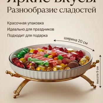 Конфетница круглая белая