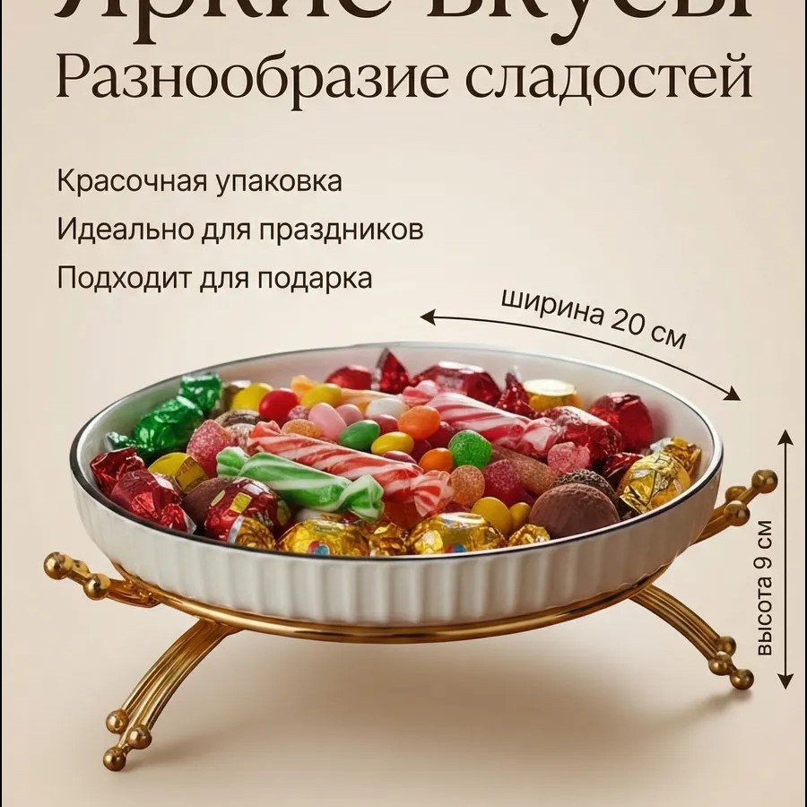 Конфетница круглая белая Конфетница круглая белая