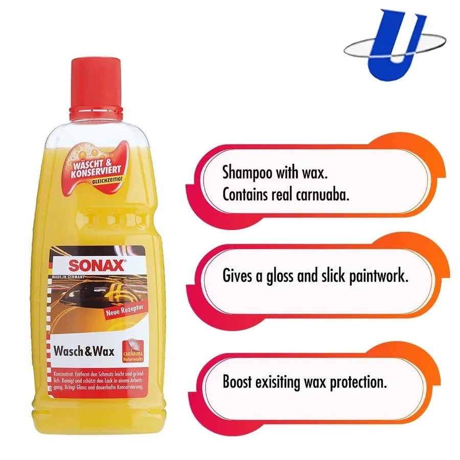 Автошампунь Wash+Wax с карнаубским воском, концентрат Автошампунь Wash+Wax с карнаубским воском, концентрат