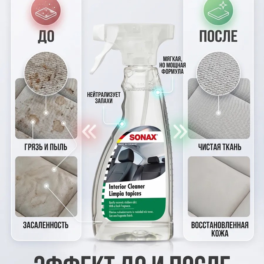 SONAX Interior Cleaner Универсальный очиститель интерьера SONAX Interior Cleaner Универсальный очиститель интерьера