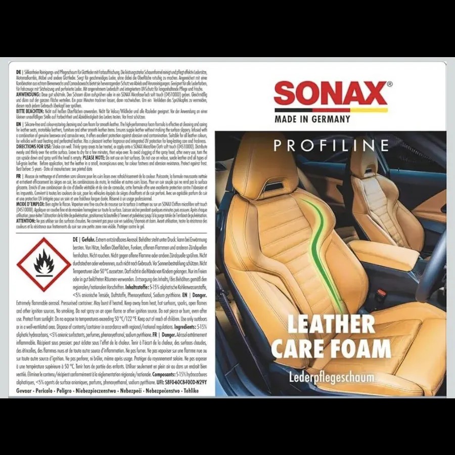 Пена для кожи Sonax Profiline Leather Care Foam 400мл Пена для кожи Sonax Profiline Leather Care Foam 400мл