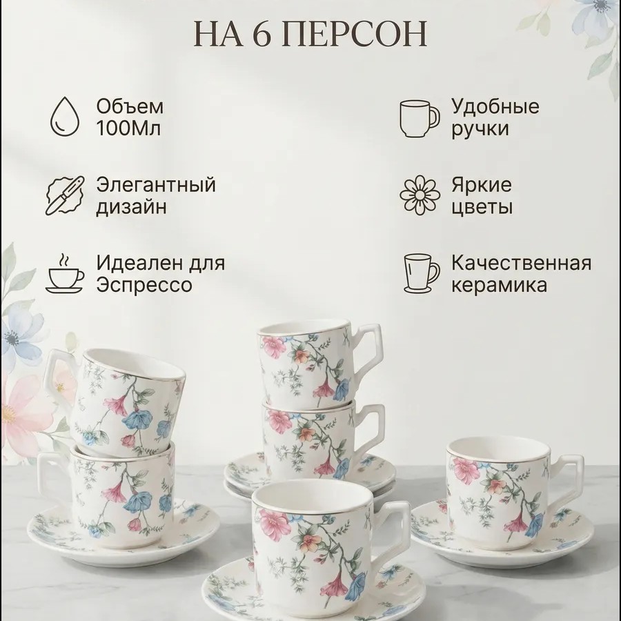Кофейный набор на 6 персон 100мл