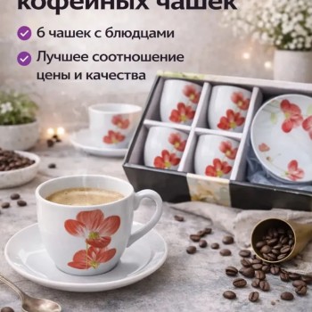 Кофейный набор на 6 персон керамика 80мл