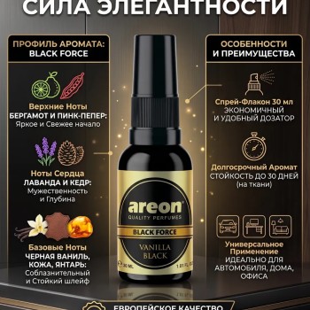 Ароматизатор для автомобиля Areon vanilla black 30ml