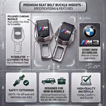 Заглушки ремня безопасности BMW M / БМВ М комплект 2 шт