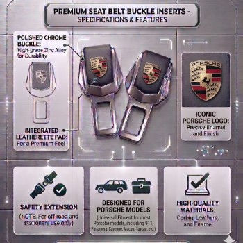 Заглушки ремня безопасности Porche комплект 2 шт